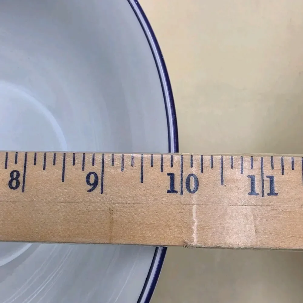 Alfoldi Porcelan Serving Bowl Set of 2 Blue Rim 10
